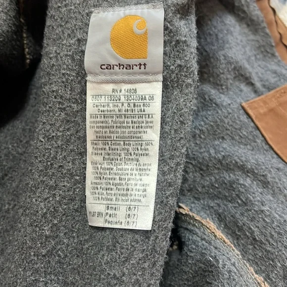 VINTAGE Carhartt Detroit Collared Fleece Line Jacket Youth small 6/7 - Picture 5 of 5